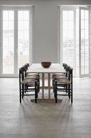 Billede af Fredericia Furniture 3239 J39 Mogensen Spisebordsstol SH: 46,5 cm - Sortlakeret Eg/Natur Flet