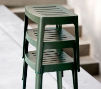 Billede af Cane-line Outdoor Cut Skammel H: 40 cm - Dark Green Aluminium
