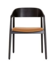 Billede af Andersen Furniture AC2 Stol SH: 43,5 cm - Eg Sort Lak/Cognac Læder