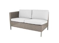 Billede af Cane-line Outdoor Dining Lounge 2 Pers. Sofa Højre Modul inkl. Hyndesæt L: 153 cm - Taupe Weave/White