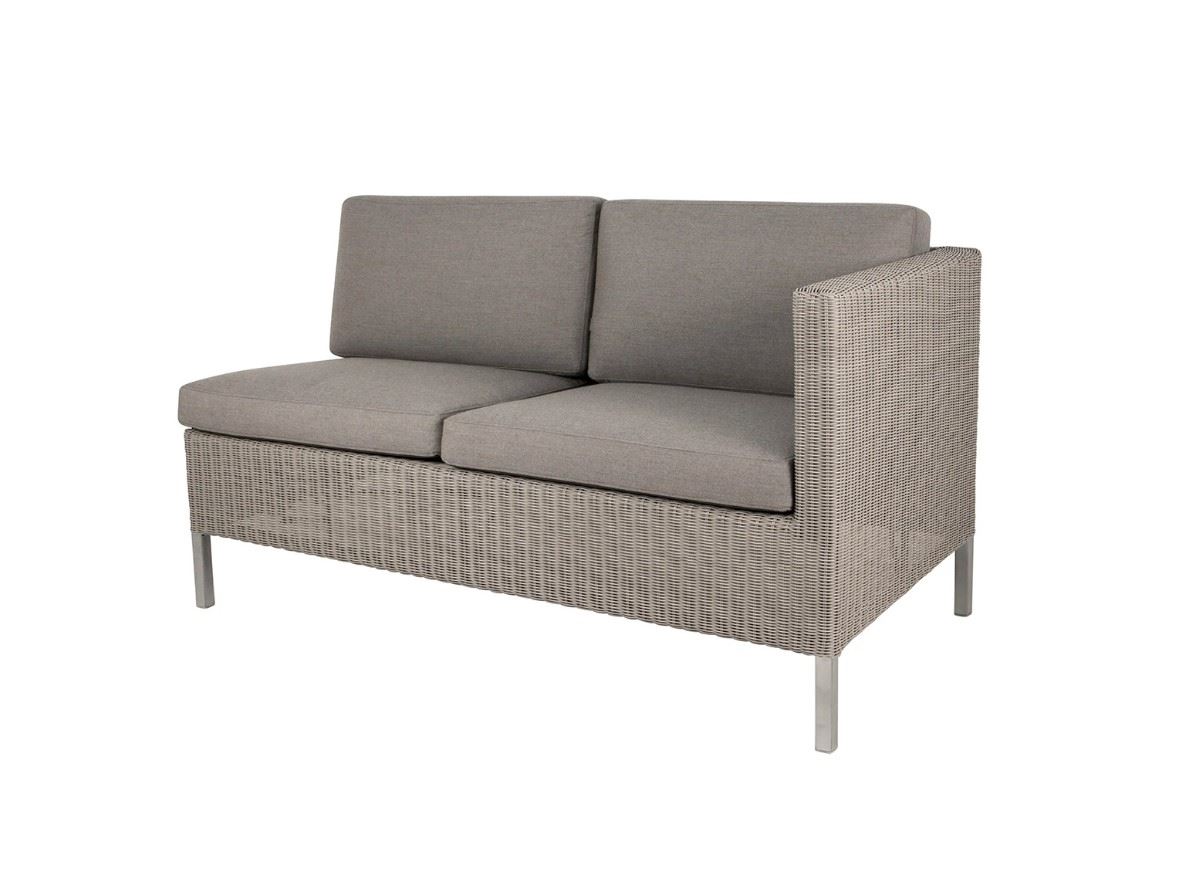 Billede af Cane-line Outdoor Dining Lounge 2 Pers. Sofa Venstre Modul inkl. Hyndesæt L: 153 cm - Taupe Weave/Taupe
