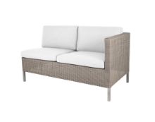 Billede af Cane-line Outdoor Dining Lounge 2 Pers. Sofa Venstre Modul inkl. Hyndesæt L: 153 cm - Taupe Weave/White
