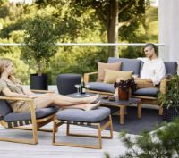 Billede af Cane-line Outdoor Endless Soft 2 Pers. Sofa inkl. Hyndesæt L: 162 cm - Soft Rope Dark Grey/Teak