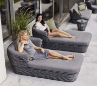 Billede af Cane-line Outdoor Basket Daybed Inkl. AirTouch Hyndesæt L: 203 cm - Grey/Graphite Weave