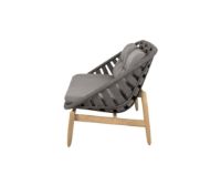 Billede af Cane-line Outdoor Strington 2 Pers. Sofa inkl. AirTouch Hyndesæt L: 135 cm - Dark Grey/Teak m. Soft Rope