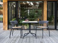 Billede af Mindo 101 Café Table 74,7x74,7 cm - Dark Grey/Teak