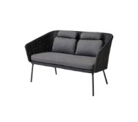 Billede af Cane-line Outdoor Mega Dining Bænk inkl. AirTouch Hyndesæt L: 135 cm - Grey/Graphite Weave