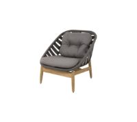 Billede af Cane-line Outdoor Strington Loungestol inkl. AirTouch Hyndesæt SH: 40 cm - Dark Grey/Teak m. Soft Rope