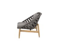 Billede af Cane-line Outdoor Strington Loungestol inkl. AirTouch Hyndesæt SH: 40 cm - Dark Grey/Teak m. Soft Rope