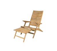 Billede af Cane-line Outdoor Flip Dækstol inkl. Hyndesæt SH: 37 cm - Teak/Light Grey