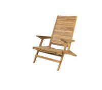 Billede af Cane-line Outdoor Flip Dækstol inkl. Hyndesæt SH: 37 cm - Teak/Light Grey
