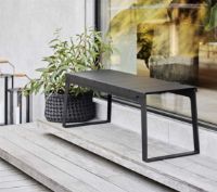 Billede af Cane-line Outdoor Copenhagen Bænk L: 121 cm - Lava Grey/Aluminium