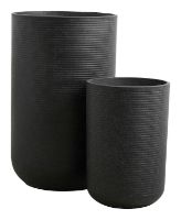 Billede af Nordal GRANITO blomster krukker - sæt á 2 stk. - sort