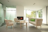 Billede af Stouby Bella Lænestol SH: 43 cm - Sierra Sort Læder/Sæbebehandlet Eg