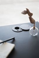 Billede af Bent Hansen Hemingway Skrivebord m. Opladerstation & Skuffe L: 120 cm - Matlakeret Eg/Conifer Green Linoleum