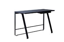 Billede af Bent Hansen Hemingway Skrivebord m. Opladerstation & Skuffe L: 120 cm - Sortlakeret Bøg/Smokey Blue Linoleum