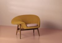 Billede af Warm Nordic Fried Egg Loungestol Venstre SH: 40 cm - Dark Ochre/Pale Rose