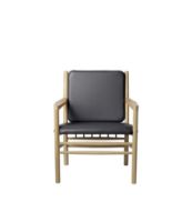 Billede af FDB Møbler J147 Lænestol Erik Ole Jørgensen H: 79,5 cm - Eg/Sort Læder