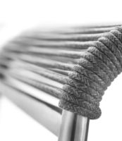 Billede af FDB Møbler M20 Teglgård Snorestol 87x54x65 cm - Rustfrit Stål/Lysegrå Meleret