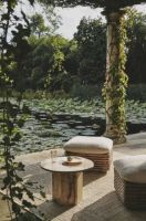 Billede af GUBI Bohemian 72 Ottoman 70x70 cm - Rattan/Chevron 002