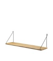 Billede af FDB Møbler B145 Hylde m/Beslag Ejvind Johansson 20x90 cm - Lakeret Eg Finer/Natur/Sort Pulverlakeret