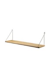 Billede af FDB Møbler B145 Hylde m/Beslag Ejvind Johansson 22x90 cm - Lakeret Eg Finer/Natur/Børstet Rustfrit Stål 