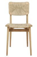 Billede af GUBI Gascoin Outdoor C-Chair Dining SH: 47 cm - Teak/Flet 