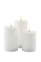 Billede af Sirius Smilla Genopladelige Stearinlys Ø: 7,5 cm Sæt af 3 stk. - White  