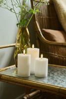 Billede af Sirius Smilla Genopladelige Stearinlys Ø: 7,5 cm Sæt af 3 stk. - White  