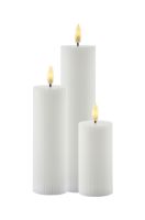 Billede af Sirius Smilla Genopladelige Stearinlys Ø: 5 cm Sæt af 3 stk. - White  