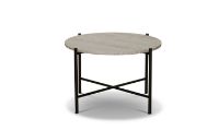 Billede af HANDVÄRK FURNITURE Round Coffee Table 60 Ø: 65 cm - Sort / Beige Marmor