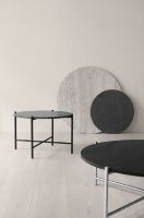 Billede af HANDVÄRK FURNITURE Round Coffee Table 90 Ø: 96 cm - Stål / Sort Marmor