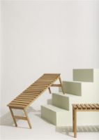 Billede af Hübsch Row Bænk 122x45 FSC Egetræ - Natur 