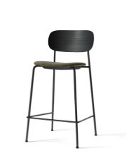 Billede af Audo Copenhagen Co Counter Chair Veneer Seat Upholstered SH: 68,5 cm - Black Oak/Moss 001