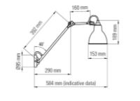 Billede af DCW Editions Lampe Gras N122 Bathroom Væglampe L: 55,2 cm - Sort/Sort