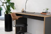 Billede af Vermund VL119 Kontorstol SH: 46 cm - Sort Stel/Olieret Valnød/Sort Sierra Læder