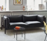 Billede af HAY Arbour 3 Seater B: 220 cm - Black Waterbased Lacquered Solid Beech/Sense Black UDSTILLINGSMODEL 