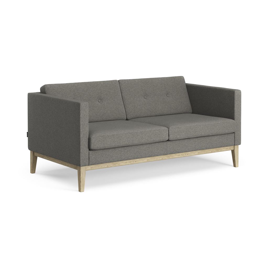 Billede af Swedese Madison 2 pers. Sofa med Knapper B: 155 cm - Lakeret Eg/Main Line Flax 26