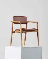 Billede af Farstrup Nobel 8905 Spisebordsstol SH: 46 cm - Eg/Savanne 35 Cognac Læder 