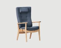 Billede af Farstrup Plus 5900 Lænestol SH: 47 cm - Eg/Støvet Blå - Cura 66160