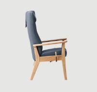 Billede af Farstrup Plus 5900 Lænestol SH: 47 cm - Eg/Støvet Blå - Cura 66160