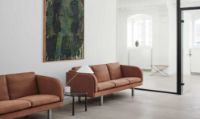 Billede af Fredericia Furniture JG Sofa 3 pers L: 202 cm - Rustfrit Stål - Børstet / Grand Linen 4803