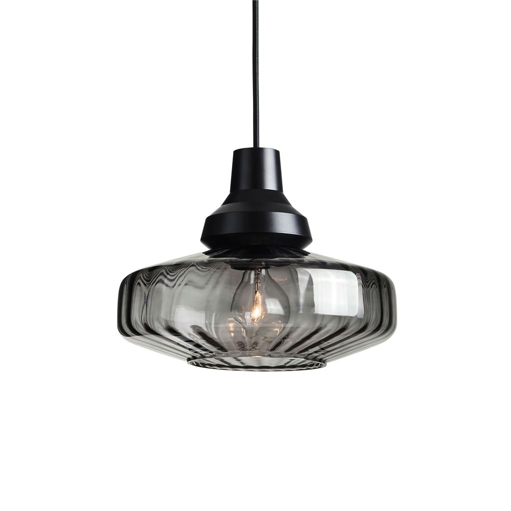 Billede af Design By Us New Wave Optic Pendant Ø: 26 cm - Smoke/Black