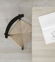 Billede af Fredericia Furniture 3239 J39 Mogensen Spisebordsstol SH: 46,5 cm - Sortlakeret Bøg/Natur Flet