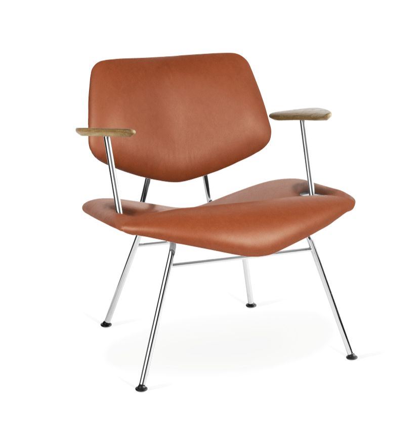 Billede af Vermund Larsen VL135 Cosy Loungestol m. armlæn SH: 40 cm - Sierra Cognac/Krom