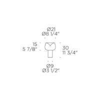 Billede af Lampefeber Aella Bold T Bordlampe Ø: 21 cm - Transparent/Krom