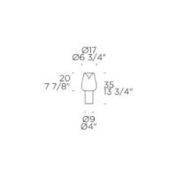 Billede af Lampefeber Aella Thin T Bordlampe Ø: 17 cm - Transparent/Krom