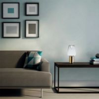 Billede af Lampefeber Aella Thin T Bordlampe Ø: 17 cm - Transparent/Guld