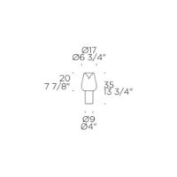 Billede af Lampefeber Aella Thin T Bordlampe Ø: 17 cm - Transparent/Onyx