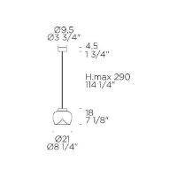 Billede af Lampefeber Aella Bold S Pendel Ø: 21 cm - Transparent/Krom
